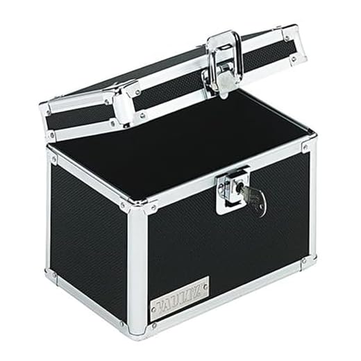 Vaultz Lockable Index Card Holder - Flash Card Organizer for Recipes, Passwords or Studying Holds 450 4x6 Notecards - Index Card Box Study Accessories, Black