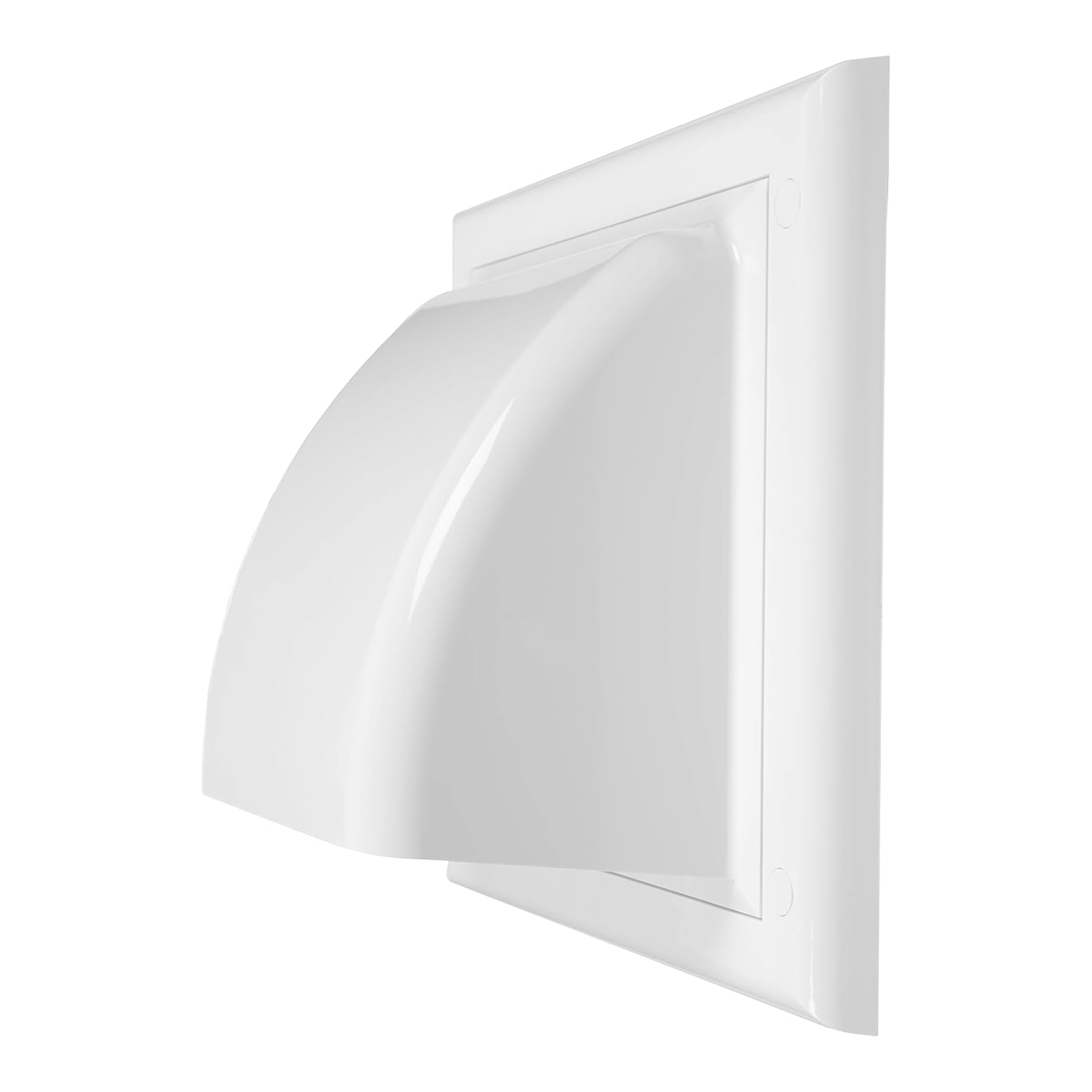 Repa Market 100 mm White Tumble Dryer Vent Cover with Backdraft Damper - ABS Exhaust Air Vent Covers Exterior with Rain Hood and Non-Return Valve for Duct/Surface Mount - Air Vent Covers for Walls