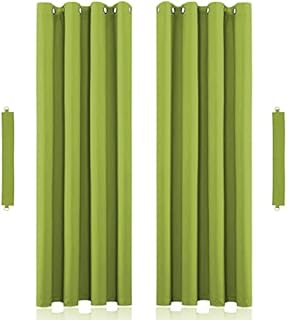 John Aird Eyelet Thermal Energy Saving Blackout Curtains Inc Tie Backs (Lime, 117cm Width x 137cm Drop (46"x 54")