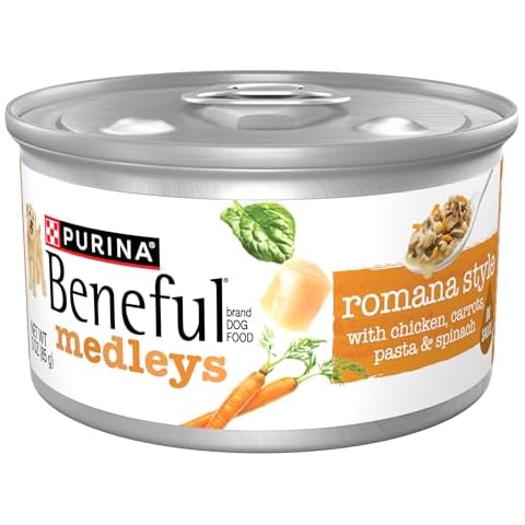 Purina Beneful Wet Dog Food, Medleys Romana Style with Chicken, Carrots, Pasta and Spinach in Sauce - (Pack of 12) 3 oz. Cans Cover