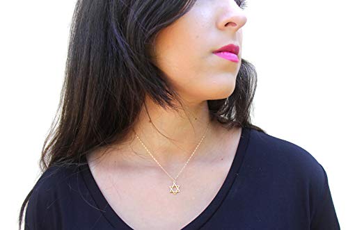 Miniatura 2 de Star of David Necklace, Gold Filled Magen David, Thin Gold Star of David Necklace, Religious Necklace, Jewish Bar Bat Mitzvah Jewelry, Gift for Her