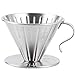 Filtri permanenti tazza con filtro da caffè a cono, gocciolatore per caffè versato in acciaio inossidabile, filtro riutilizzabile a maglia fine per caffè per fare il caffè a goccia(L)