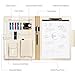 Toplive Conference Folder - Executive Business Padfolio with Letter/A4 Size Clipboard, Document Sleeve & Card Holders - Black
