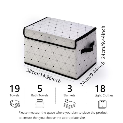 Image of Fabric Storage Bins with Lids,Under Bed Storage Containers 3Pack | Stackable Clothes Storage Bins with Lids,Closet Organizers Box for Home and Office,Blanket Clothes Organizers
