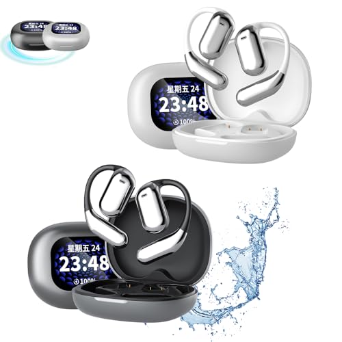 Flourish3 Ear Buds,Wireless Open Ear Bluetooth Earbuds Waterproof,Intelligent Touch Screen Bluetooth Open Earbuds,LED Display Ear Buds, for Running, Sport (Mix)