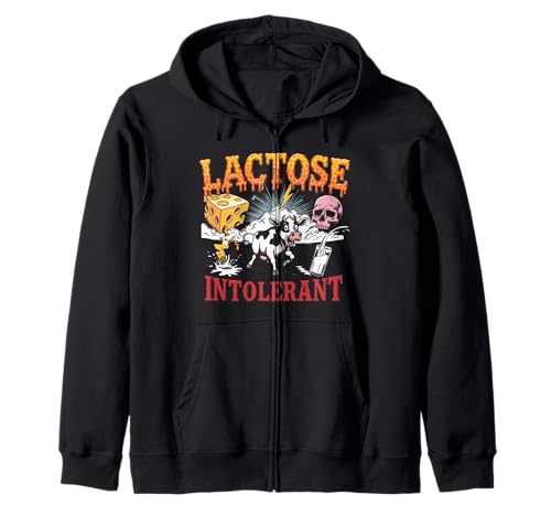 Lactosa Intolerante Meme Producto Lácteo Leche Queso Vaca Sudadera con Capucha