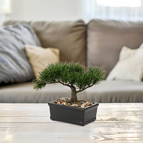 Artificial Bonsai Tree Juniper Faux Plants Indoor Small Fake Plants Decor with Ceramic Pots for Home Table Office Desk Bathroom Shelf Bedroom Living Room Farmhouse Decorations