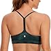 Produktbild CRZ YOGA Damen Butterluxe Racerback Sport BH Gepolstert Ohne Bügel Y-Rücken Yoga BH Sommer Atmungsaktiv Spaghetti Top Smaragdgrüne Batikblumen L