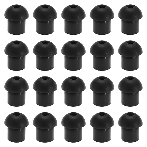 The Lord of the Tools 20PCS Replacement Silicone Earbud Ear Tips Compatible with Motorola Compatible with Kenwood Two Way Radio Talkie Walkie Air Tube Earpiece Black