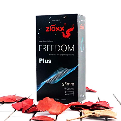 ZIOXX Freedom Plus Condoms Thinner Yet Strong Water Based Lubricated Male Condom 18ct