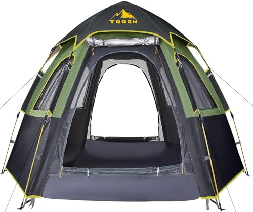 Toogh 2/3 Person Hexagon Instant Pop Up Tent for Camping...