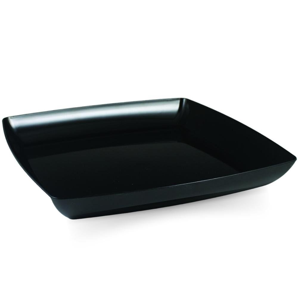 Maryland Plastics Elegant Black Simply Squared Plastic Tray - 12" (1 Pc) - Perfect for Parties, Events & Home Use