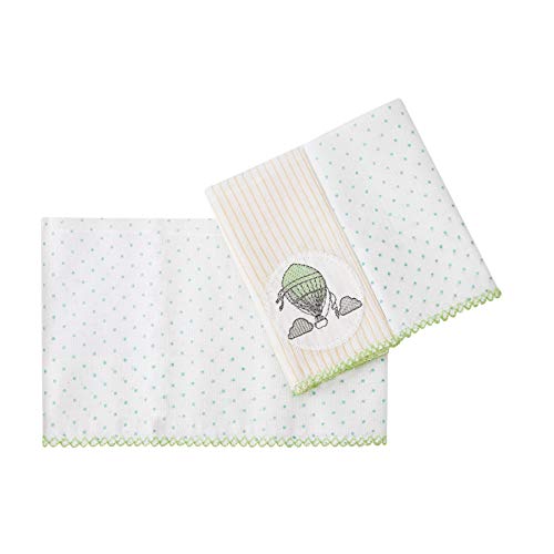 Paninho de Boca Poá Bordados Karinho para Bebê 32cm X 32cm Contém 03 Un