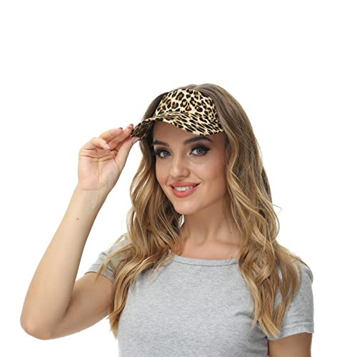 Azj Sun Visor Hats For Women Men Adjustable Uv Protection Outdoor Sports Golf Running Sun Caps (1-Leopard) #TOP5
