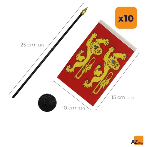 Drapeau Basse-Normandie de table petit format 15x10 cm en polyester x10