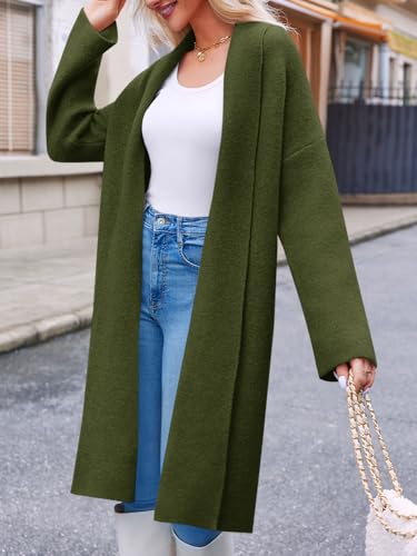 Image of Saodimallsu Womens Long Cardigan Sweaters Chunky Open Front Oversized Slouchy Knit Fall Trendy Coatigan Jackets