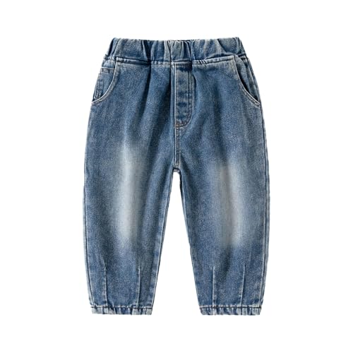 Baggy Jeans for Baby Boys Elastic Waist Washed Stylish Comfy Harem Denim Pants Kids Boys Loose Relaxed Trousers