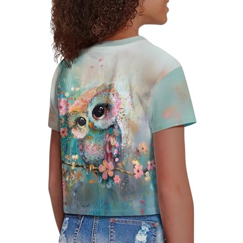 Image of 4th of July Shirt for Girls 7-8 Years US Flag Crop Tops Kids Outfit Independent Day Graphic Tee-