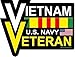 ProSticker 1055 (One) 4" American Pride Series "Vietnam Veteran, US Navy" Service Metal Flag Decal Sticker