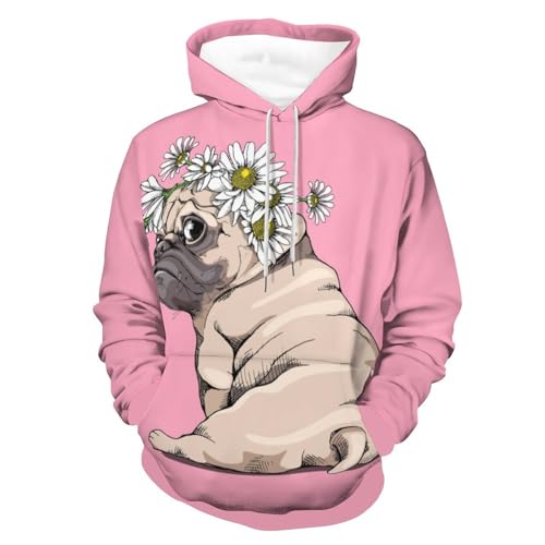 Sweats à capuche manche longue UMENG à motif imprimé carlin pour l'hiver