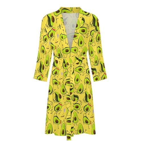 Womens Winter Forest Landscape Bathrobe Mens Knit Pajamas Robe With Self Tie Belt Waist Knee Length Travel Spa Robes2