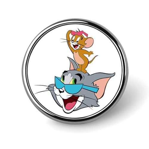 バッジ 円形 トムとジェリー 徽章 ピンバッジ 胸章 ブローチ おしゃれ ボタンバッジ バッグ飾 かわいい アクセサリー 工芸品 男女兼用 プレゼント 25mm