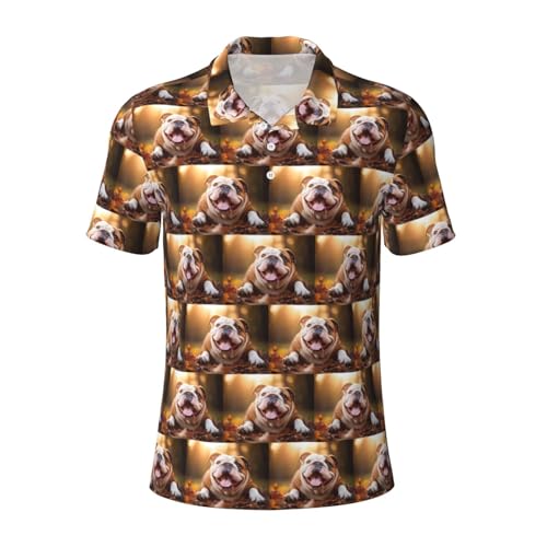 Polo homme imprimé bouledogue anglais doux confortable haut chic