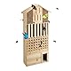 Relaxdays Insektenhotel XXL stehend, Nisthilfe für Biene, Schmetterling, Igelhaus, Holz, HxBxT: 118 x 57 x 24 cm, natur