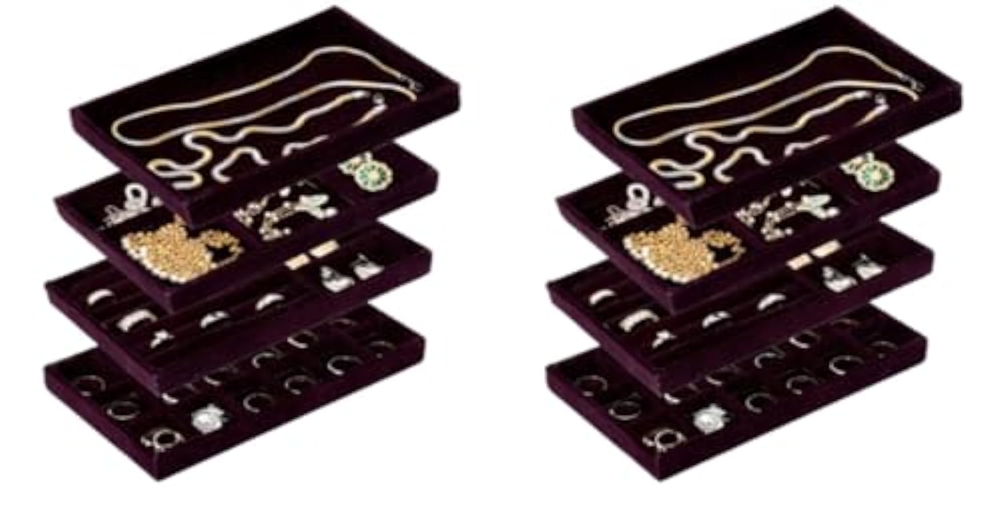 MASTANO Velvet Jewelry Tray Organizer for Drawers