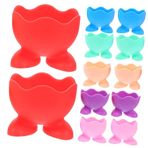 Alipis 12Pcs Silicone Egg Cup Holders Egg Holders for Boiled Eggs Versatile Silicone Cups for Makeup Sponges Stable Design for Kitchen and Table Decor