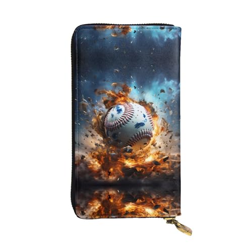 Portefeuille en cuir baseball long 19 cm étui cartes de crédit chic de voyage pour homme
