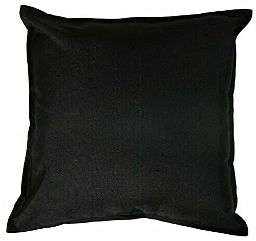 POSHLIVING Premium Black WATERPROOF Outdoor FILLED 24" Garden Furniture Scatter Cushion PAD 60 x 60cm (Black)