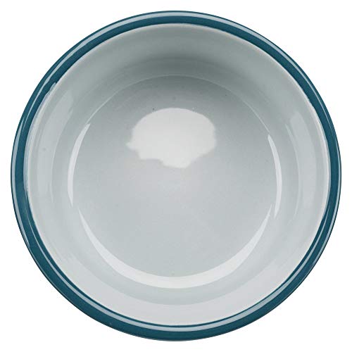 TRIXIE Eat on Feet Futternapf für Hunde, Petrolblau/Hellblau/Grau/Hellgrau, 2 × 1.6 L/ø20 cm