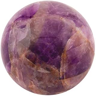 Healing Crystals for Beginners, Crystals and Gemstones Sphere, Mindfulness Gifts-Witchcraft Supplies-Meditation & Spiritual Gifts for Women, Crystal Ball with Book & Stand (Amethyst, 40-50MM)