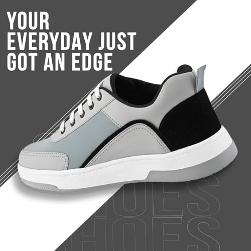 Image of STANPHORD Mens Lumora Sneakers Faux Leather Chunky Colourblocked Trendy Lace Up Casual Shoes Trendy Sole All Day Comfortable Lightweight with Extra Comfort Durable Footwear