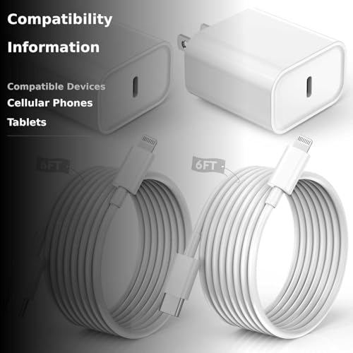 undefined iPhone Charger Fast Charging,iPhone Fast Charger 2Pack Type C Fast Charger Block Plug Adapter 6FT USB-C to Lightning Cable Cord for iPhone14/13/13 Pro/12 Pro/12 Pro Max/11/Xs Max/XR/X/SE,iPad,AirPods の商品画像 2