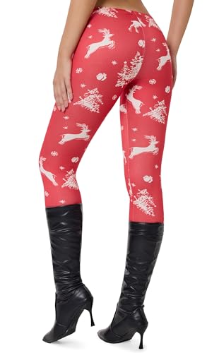 Image of sissycos Women's 80s Leggings Neon Artistic Splash Printed Buttery Soft Stretchy Pants