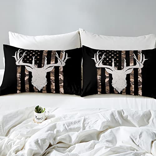 Erosebridal American Flag Duvet Cover, Deer Hunting Bedding Set Twin Size For Kids Boys Teens Bedroom thumb #4