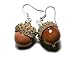 Miniblings Eichel Ohrringe braun - Handmade Modeschmuck Haselnüsse Nuss Nüsse Eicheln Eiche Wald Natur - Ohrhänger Ohrschmuck Weihnachten