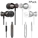 Wired in-Ear Headphones Magnetic Headphones, KEKU 2 Packs with Smart Remote Control and Microphone, Stereo Isolation, for Smartphones, laptops, Games, All 3.5mm Interface Devices