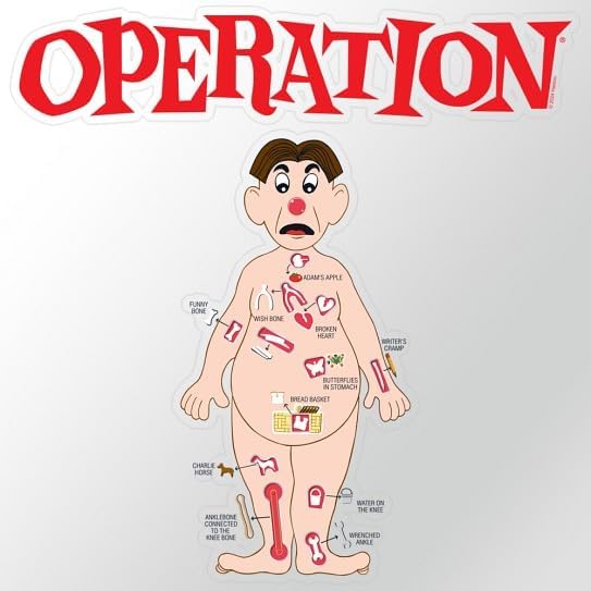 CafePress Operation Game Board Large Die Cut Sticker, 8.75" x 8.75" Clear
