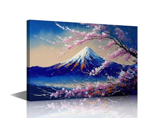 Impression sur toile Mont Fuji paysage de printemps déco murale Sakura encadrée