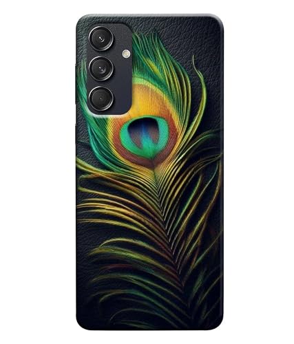 Image of Peacock Feather Mor Pankh Printed Hard Back Case Cover Compatible for Samsung Galaxy M55 5G / M55S / F55 5G (Multicolor) - D1671