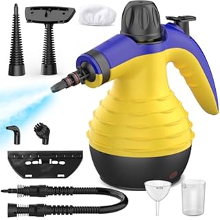 ASSCA Handheld Steam Cleaner, 9 in 1 Portable Steam Cleaner Handheld Comes for Multi-Surface Stain Removal, High Pressure Steamer Cleaning Perfect for Carpet, Sofa, Floor, Bathroom, Window, Car