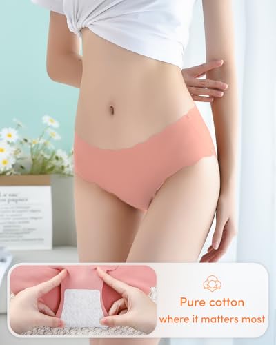 Domee Girls Seamless Underwear No Show Panties for Teens Pack of 64