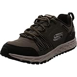 Skechers ESCAPE PLAN, Zapatillas para Hombre, Green (Olive Leather/Mesh/Black Trim Olbk), 42 EU