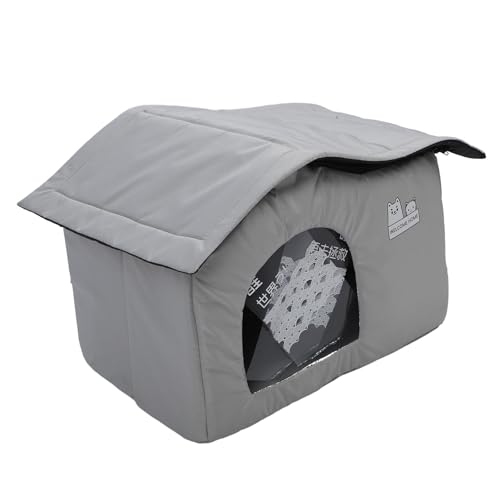Haustier-Kühlhaus Faltbares Katzenhaus Kühlunterlage Tierheim Katze Hund Weiches Sofa Höhle Bett mit Eisbeuteln für Katzen Kleine Hunde Welpen Haustiere (M)