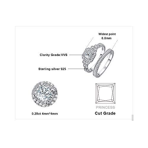 JewelryPalace Vintage 14K Gold Plated 925 Sterling Silver Halo Engagement Ring Wedding Band Bridal Sets2