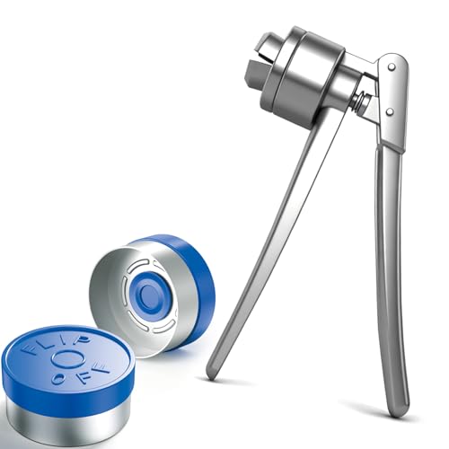 Stainless Steel Vial Crimper Manual Sealer Hand Sealing Machine Bottle Cap Crimping Tool for Crimping 13/20mm Plastic Aluminum Flip Caps 1pcs (for 13mm Al-plastic cap)