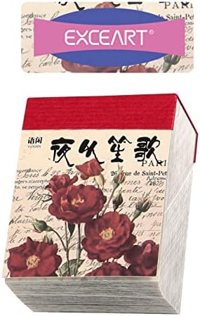 EXCEART 1 Book Scrapbooking Paper, Vintage Decorative Craft Paper Retro Journaling Paper Sheet for Artist Diary Notebook Collage Album Aesthetic Embellishment Journal Supplies ( 365 Sheets )
